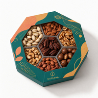 Boîte d'emballage haut de gamme personnalisée en carton alimentaire de qualité supérieure pour noix et biscuits, avec séparateur, pelliculage mat et revêtement UV