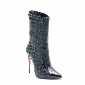 2026 Nouveau Design Bottes à Talons Hauts pour Femmes Sexy <span class=keywords><strong>Fantaisie</strong></span> Hiver Rehaussantes Bout Pointu 8cm+ Thermiques à Enfiler - Product Image 3
