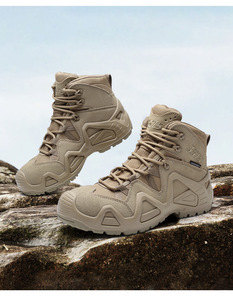 Botas de Caminar Impermeables para Hombre, Color Bronceado, con Cordones, Punta Redonda, Suela de Goma, para Todas las Temporadas - Product Image 2