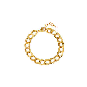 Ensemble de bijoux tendance pour femmes, collier et bracelet en acier inoxydable 316l imperméable, plaqué or 18 carats, chaîne à la mode - Product Image 6