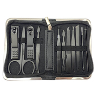 WELLFLYER-Ensemble de manucure en acier inoxydable, ensemble de 11 coupe-ongles portable, sac à fermeture éclair, ensemble de soins de beauté pour le voyage, nouveauté MS-1011