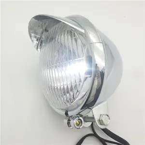 רטרו בציר Chrome Made פנס רשת 6.5 ''בציר אופנוע LED פנס לאופנוע חשמלי אופני קטנוע