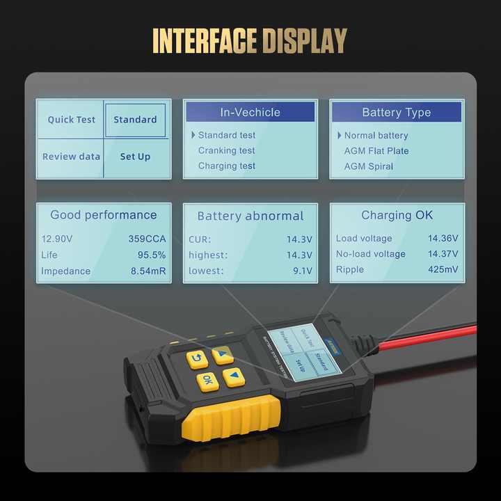 Autool BT360 Battery Tester - Universal 12V Diagnosis Tool