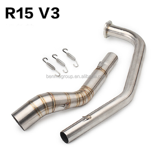 Pot d'échappement de moto, tuyau de liaison avant central, échappement à glissière pour <span class=keywords><strong>YZF</strong></span> R125 R <span class=keywords><strong>125</strong></span> R15 V3 - Product Image 3