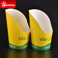 Gobelet en papier jetable biodégradable de qualité alimentaire, à paroi simple, en papier kraft blanc, certifié ISO, personnalisable, multi-tailles, pour emporter