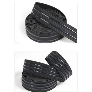 Bandes élastiques antidérapantes noires et blanches en silicone ondulé de 2,5 cm pour fabricants, avec colle anti-goutte - Product Image 2