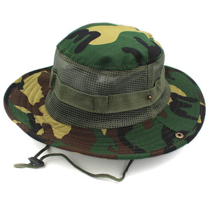 Đàn Ông Tùy Chỉnh Phụ Nữ Thêu Mũ Xô Đồng Bằng Camo Câu Cá Ngoài Trời Săn Bắn Safari Boonie Mũ Kim Loại Khoen Dây Rút Mũ Mặt Trời - Product Image 4