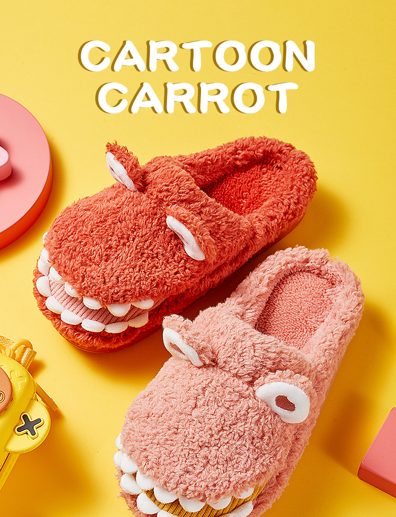 Children's Slippers Winter Warm Plush Slippers Bedroom Cotton House Shoes for Kids