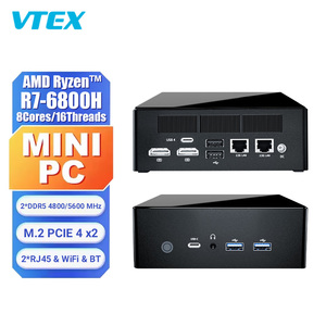 Mini PC con Procesador R7-6800H, USB4.0 40Gbps, Ranura Dual DDR5, SSD M.2, Tipo-C, Carcasa Metálica, Portátil, para Oficina y Negocios, VK-6 - Product Image 1