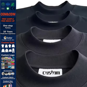 T-shirt Personalizzata con Logo di Alta Qualità, 260gsm, Misto Cotone e Spandex Pesante, Tinta Unita per Uomo - Product Image 1