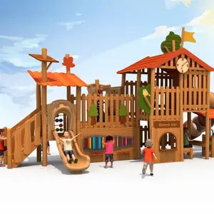Guangzhou China Supplier High Quality Children Wooden Outdoor Playground Equipment Set for Montessori School and Park