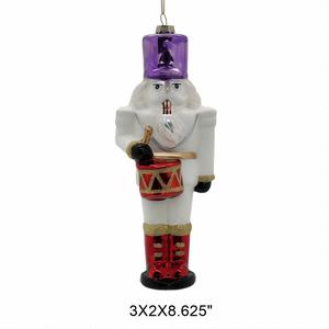 Adorno Navideño de Cristal 3D Hecho <span class=keywords><strong>a</strong></span> Mano con Diseño de Cascanueces, Soldado Rojo y Verde, Santa Claus, Muñeco de Nieve, Decoración Colgante en Forma de Campana - Product Image 2