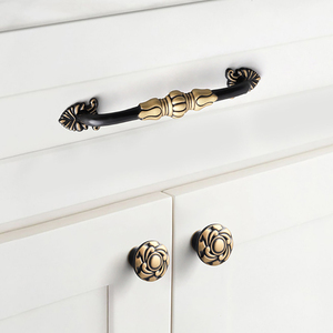 Luxury European Black Bronze Brass Handle Cabinet Wardrobe <strong>Door</strong> Furniture Hardware Pulls <strong>Knobs</strong> - Product Image 5