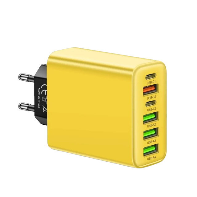 65W Total 6 1/4 USB 2 Type C Fast Charging Wall Charger PD 3.0 for iPhone for Samsung for Xiaomi for Huawei Oppo Mobile