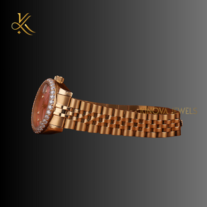 Elegante reloj de cuarzo con diamantes de moissanita con movimiento de precisión Acabado brillante y calidad superior - Product Image 2