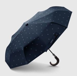 FINE OCEAN <strong>UK</strong> Classic Multicolor Custom Printing Logo Foldable <strong>Umbrella</strong> Wooden Handle Fully-Automatic 3-Fold Rain Proof - Product Image 1