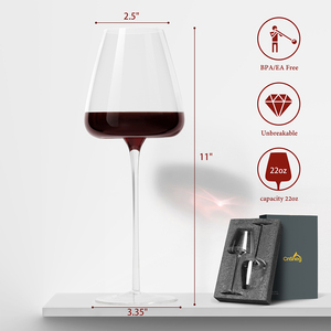 Cnglass Chất lượng cao tay THỔI PHA LÊ thân dài cốc chì miễn phí rượu vang đỏ Ly bộ 2 cho bữa tiệc - Product Image 5