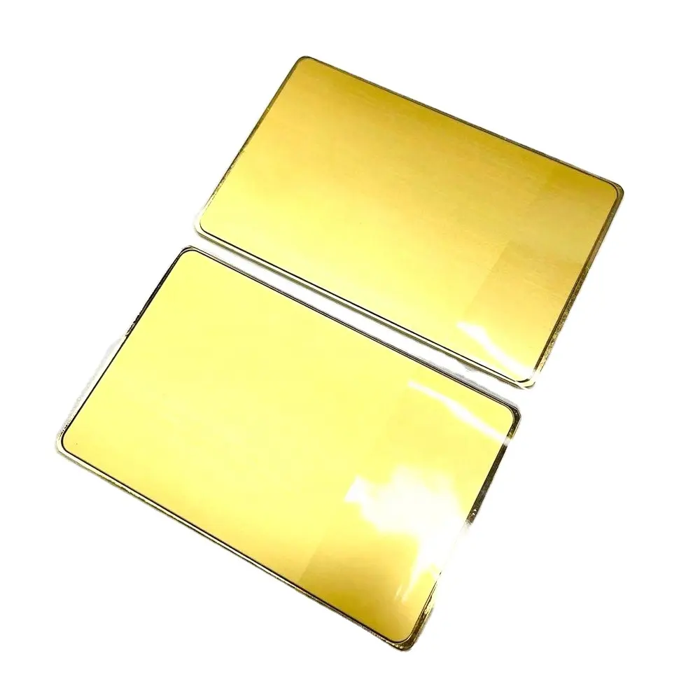 Lüks 24K altın kaplama paslanmaz çelik Metal NFC RFID VIP kart için veya kartvizit