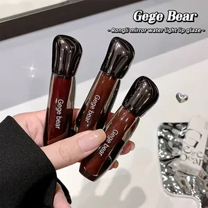 Gloss à lèvres rose pêche, miroir noir, brillant à lèvres transparent, imperméable, anti-adhésif, rouge à lèvres liquide rouge, teinte à lèvres nude, maquillage - Product Image 3