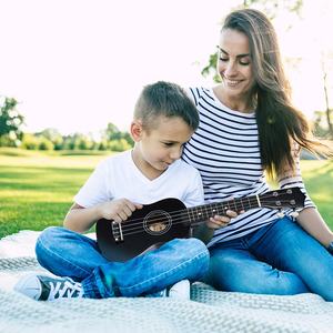 Ukelele pintado con sintonizador, ukelele Popular Soprano de 21 pulgadas, línea de dibujo Soprano de tilo, OEM ODM CN;JIA, madera sólida teñida - Product Image 5