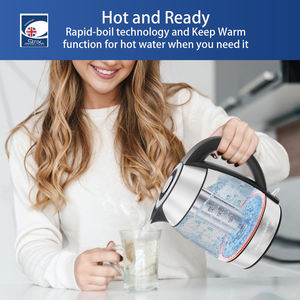 <span class=keywords><strong>Bouilloire</strong></span> électrique en verre de première qualité 1,7 L, <span class=keywords><strong>bouilloire</strong></span> Penmarch à température réglable pour les besoins en eau chaude à la maison et au bureau - Product Image 6