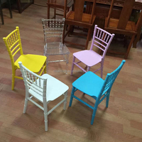 Chaises Chiavari en plastique blanc pour enfants NIKA Wholesale, pour événements extérieurs, aires de jeux et fêtes.