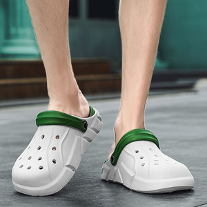 <b>Clogs</b> Thick Soled Comfortable Men Outdoor Indoor Shoes Buckle Closure 4cm Heel Number Pattern - Product Image 2