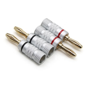 תקע בננה מחבר 4mm 24k מצופה זהב HIFI אודיו כבל בננה שקע זכר תקע BC נחושת מסוכך אלומיניום מעטפת רמקול תקע - Product Image 4