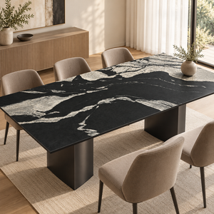 Losas de Piedra Sinterizada Negra Pulida Versace con Diseño Book Match para Encimeras de Cocina, Paredes de TV y Mesas Comerciales - Product Image 3