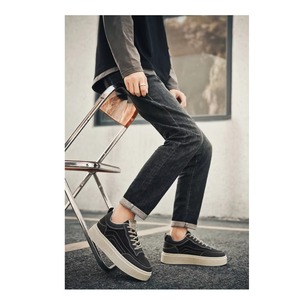 2027 Hot Sale Retro Patchwork Breathable Thick Sole 5cm <b>Height</b> <b>Increasing</b> Fashion Men Platform Sneakers - Product Image 3