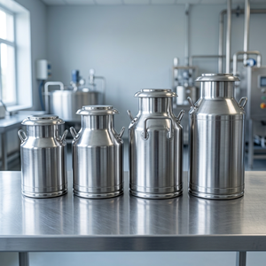 Baril à café froid en acier inoxydable poli, seau à lait robuste, réservoir de stockage hermétique pour sirops et boissons, transport de liquides - Product Image 1