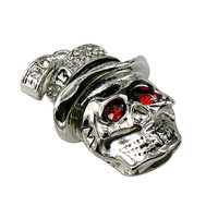 BAO-001 OEM desain gratis 16 GB tengkorak bentuk kristal USB Flash Drive keren kalung perhiasan CrossBones usb disk