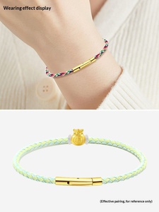 <span class=keywords><strong>Bracelet</strong></span> tressé coloré avec perles dorées 3D et cordon gravé, en acier inoxydable de 3 mm, modèle XD MB267 - Product Image 3