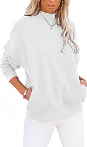 Felpe da <span class=keywords><strong>Donna</strong></span> con Collo Alto e Tasca, Stile Casual e Oversize, Personalizzabili con Logo Stampato, in Cotone - Product Image 3