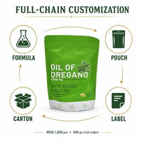 Gélules d'huile d'origan et d'huile de nigelle à marque privée OEM ODM, 300 unités, complément alimentaire personnalisé en capsules
