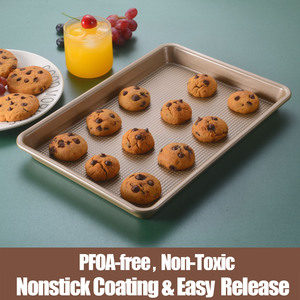 <span class=keywords><strong>JOHO</strong></span> BAKING - Bandejas para Hornear Resistentes, Aptas para Horno, con Revestimiento Antiadherente Texturizado de 0.8 mm, para Galletas y Otros Productos - Product Image 5