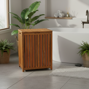 Cesto Spa in legno massello eleganti cesti lavanderia con costruzione durevole - Product Image 4