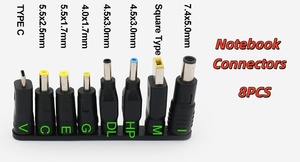 Ensemble de <span class=keywords><strong>8</strong></span> embouts d'adaptateur secteur universels DC 5,5x2,1 mm femelle vers <span class=keywords><strong>8</strong></span> connecteurs pour chargeur d'ordinateur portable Dell HP Lenovo Asus - Vente flash - Product Image 2
