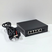 Switch Gigabit PoE+ 802.3at 4 ports 1 GE Uplink + Fibre SFP 30W par port 65W Alimentation intégrée pour contrôle d'accès