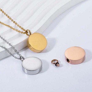 Açılabilir sake Animal hayvan külleri kolye anıt paslanmaz çelik yuvarlak şekil <span class=keywords><strong>Pet</strong></span> parfüm şişesi kolye kremasyon takı - Product Image 1