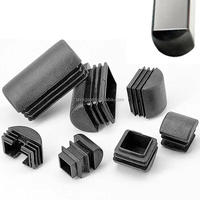 Noir carré en plastique obturant embout Tube tuyau insère ovale oblongue bouchon bonde pour Table chaise jambe couverture meubles pieds protecteur