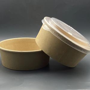 Ensaladeras de papel Kraft impermeables desechables al por mayor con tapa, ecológicas para llevar para <span class=keywords><strong>sushi</strong></span>, aperitivos, pan, pizza, sándwich - Product Image 4