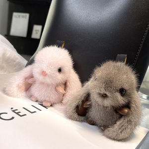 Luxury Plush Fluffy Easter Bunny Plush Keychain <b>Keyring</b> Rabbit Toys Girl Handbag Backpack <b>Charm</b> Pendant Soft Pompom Doll Gift - Product Image 3