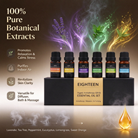 Ensemble d'huiles essentielles d'aromathérapie naturelles pures à marque privée, lot de 6, lavande, arbre à thé, huile de massage pour diffuseur, fabrication OEM personnalisée