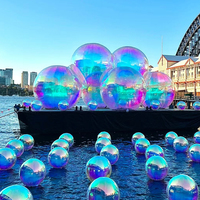 Boules à miroir gonflables Sphère PVC Grand ballon miroir réfléchissant Grande boule brillante pour Disco Noël Fête de mariage Décoration d'événements