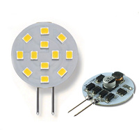 Ampoule LED G4 AC/DC 12V 2W 12 SMD2835 sans scintillement pour hotellerie, hotte de cuisine, bateau, armoire, remplacement d'halogène