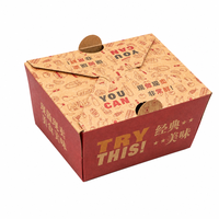 Boîte à hamburger pliable personnalisée en papier, boîte à nuggets de poulet frit, emballage alimentaire jetable à emporter pour restaurant