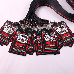 Lanière personnalisée imprimée par sublimation avec grand porte-badge assorti et boucle à dégagement rapide <span class=keywords><strong>pour</strong></span> événements et festivals de musique - Product Image 5