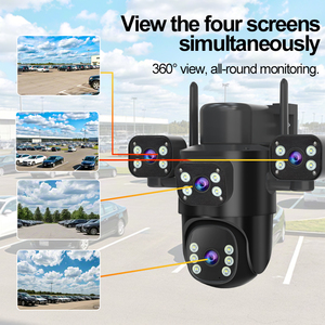 Hieasy bốn ống kính aov 15W kép năng lượng mặt trời bảng điều khiển máy ảnh 4G Sim Thẻ HD 4K 8MP ngoài trời mạng không dây wifi màn hình an ninh PTZ camera - Product Image 5