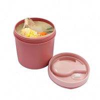 Boîte à lunch ronde de 450 ml, boîte à soupe portable, tasse à porridge avec couvercle pour enfants, boîte à bento en plastique, boîte à nourriture scellée pour étudiants